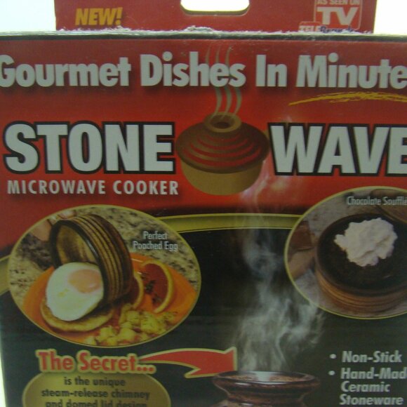 Stone Wave Microwave Cooker Non-Stick Ceramic Stoneware As Seen On TV - Picture 2 of 9